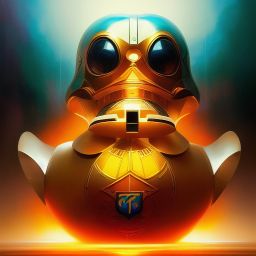 duck #290 | Photo of a blend of droid and rubber ducky, cosmic energy, colorful, painting burst, dramatic lighting, tone mapped, intricate, elegant, highly detailed, digital painting, artstation, concept art