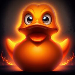 duck #756 | A cheerful angry orange blend of duck and vampire dressed like a spy, fantasy movie setting, lotr, spikey, Anna Dittmann, David Revoy, ferocious head, angry eyes, football team emblem logo, 2d flat