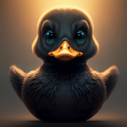 duck #782 | A elegant sad black blend of duck and duckling dressed like a slave, sci-fi, science fiction, cyberpunk, furry, Charles Csuri, Seth MacFarlane, cyberpunk cyborg, sci - fi