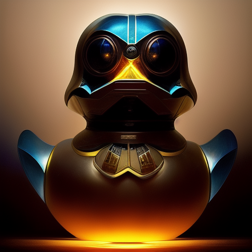 duck #198 | Photo of a blend of droid and rubber ducky, cosmic energy, colorful, painting burst, dramatic lighting, tone mapped, intricate, elegant, highly detailed, digital painting, artstation, concept art