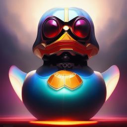 duck #250 | Photo of a blend of droid and rubber ducky, cosmic energy, colorful, painting burst, dramatic lighting, tone mapped, intricate, elegant, highly detailed, digital painting, artstation, concept art