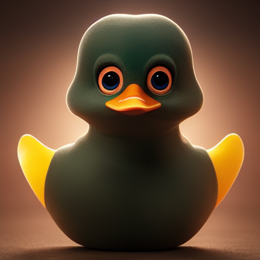 duck #450 | Cute little blend of duckling and duckie, toy, large eyes, very cute, professional, majestic, 3d render, cgi, cosmic energy, colorful, painting burst, beautiful face, symmetrical face