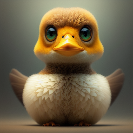 duck #660 | 3d fluffy a cute brown duck, strong colors, perfect beak, colorful, soft smooth lighting , 3d fluffy, closeup cute and adorable, cute big circular reflective eyes, long fuzzy fur, Pixar render