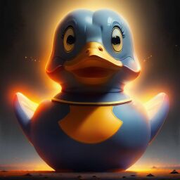 duck #748 | A quirky sad blue blend of duck and dragon dressed like a conductor, horror movie style, slimey, Peter Mohrbacher, Bill Peet, 3d fluffy, closeup cute and adorable, cute big circular reflective eyes